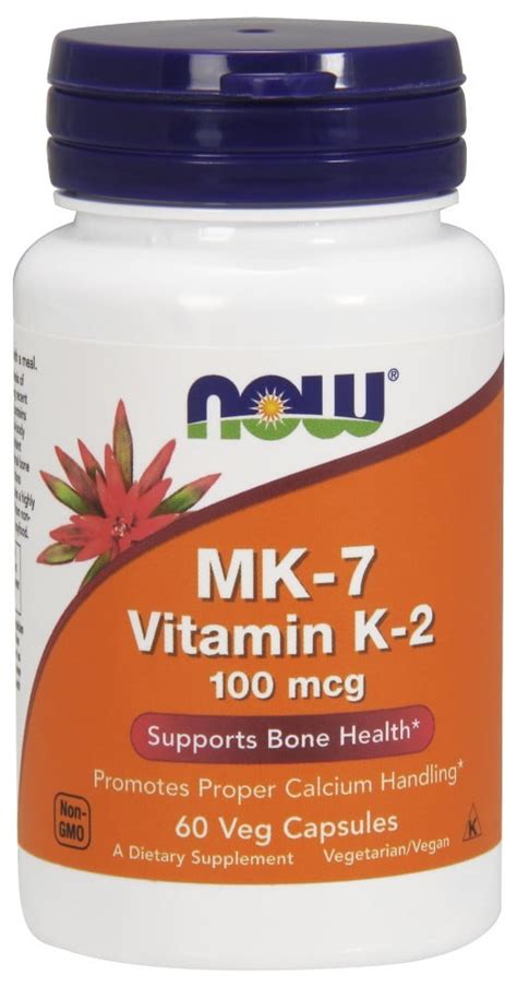 Now Foods Vitamin K 2 MK7 100 Mcg 60 Veg Capsules 3 Pack Walmart