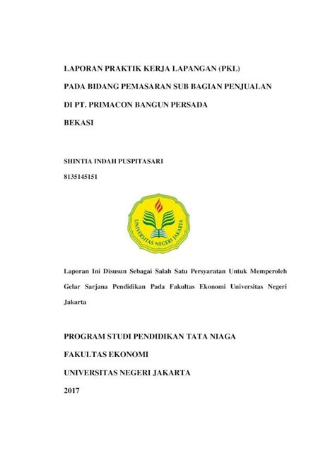 Pdf Laporan Praktik Kerja Lapangan Pkl Pada Bidang Laporan