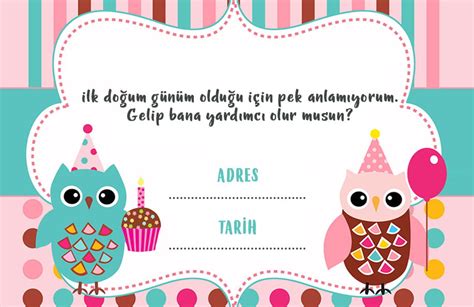 1 yaş doğum günü davetiyeleri Hediye Fabrikası Blog