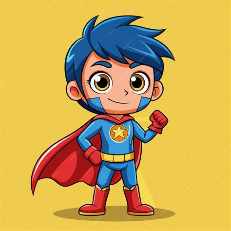 Premium Vector Cute Super Hero Kid Cartoon