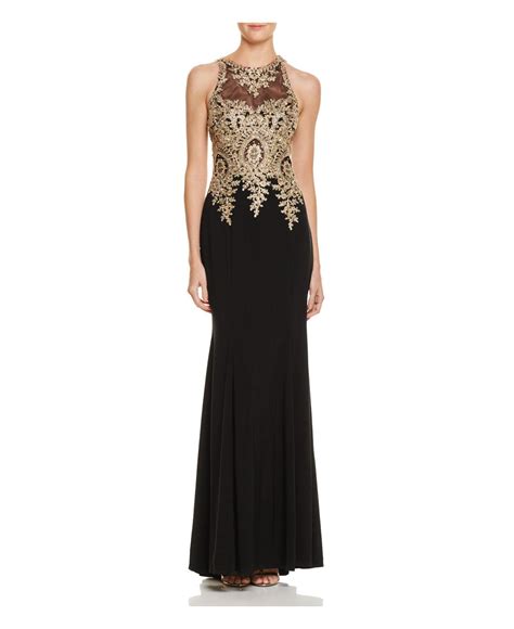 Lyst Betsy And Adam Embroidered Bodice Gown In Black