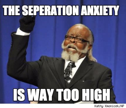 Meme Creator Funny The Seperation Anxiety Is Way Too High Meme