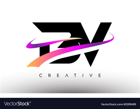 Bv logo letter design icon letters Royalty Free Vector Image