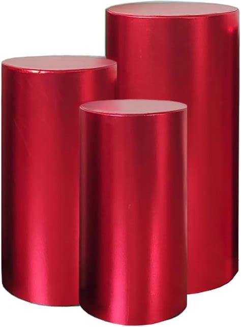 Glitter Cylinder Pedestal Covers For Party Spandex Round Cylinder Stand