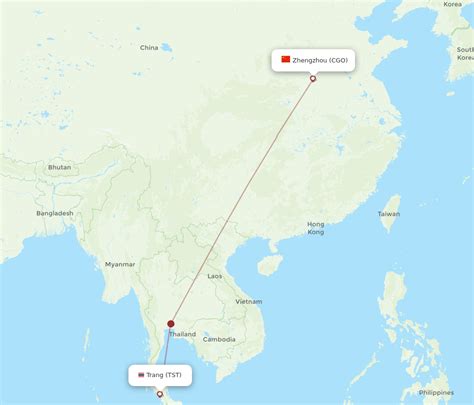 All Flight Routes From Zhengzhou To Trang Cgo To Tst Flight Routes