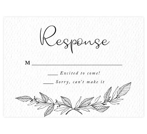Hand Drawn Ceremony Wedding Response Card | Printing by Penny Lane