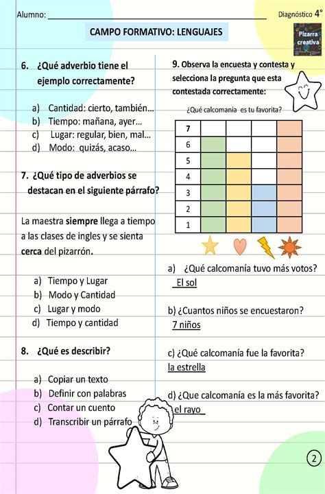 Examen DiagnÓstico Para 4°gradopágina03 Imagenes Educativas