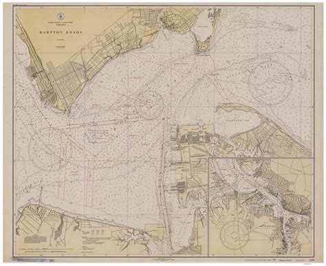 Hampton Roads 1930 Old Map Nautical Chart Ac Harbors 400 Virginia Old Maps