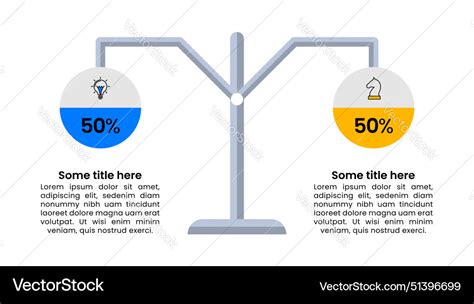 Infographic template scale with percentages and 2 Vector Image