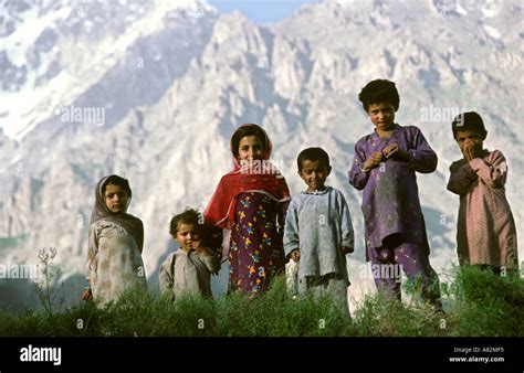 Pakistan Hunza Valley Karimabad Group of Hunza children Stock Photo: 3906804 - Alamy