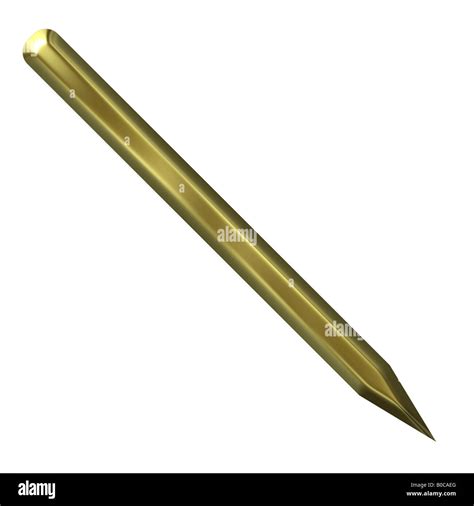 3d Golden Pen Silhouette Stock Photo Alamy