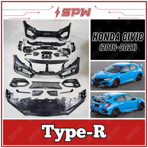 Honda Civic Fc 2016 2021 Type R Fk7 Bodykit Front Bumper Rear Bumper Body Kit Type R Front Lip