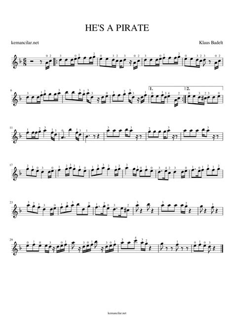 Pirates Of The Caribbean Violin Sheet Music Free Sheet Music