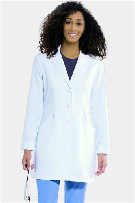 Greys Anatomy Signature Eve Womens Two Pocket Stretch Lab Coat Jaleco