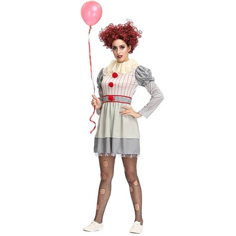 D Guisement Halloween Femme Cirque Harley Quinn Pennywise Costume De