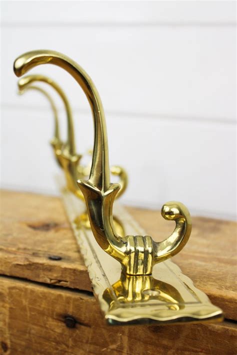 Vintage Brass Wall Hook By Gatco Brass With 3 Hooks Etsy In 2020 Brass Wall Hook Wall Hooks