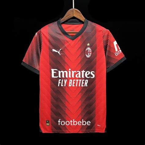 Maillot AC Milan 2023 2024 Domicile Rouge Footbebe