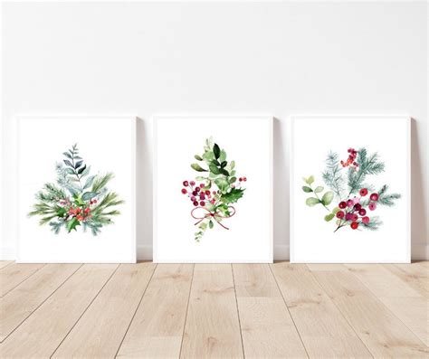 Christmas Printable Art Christmas Prints Set of 3 Holiday Decor ...