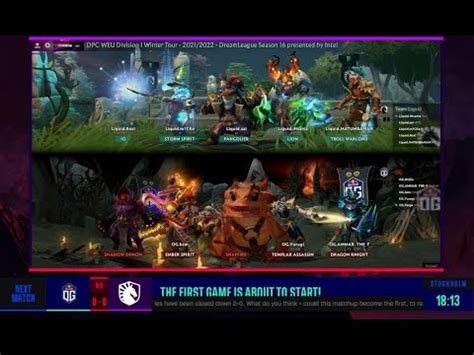 Team Liquid Vs OG DPC WEU Division 1 Game 1 Dota2 Dota Taiga