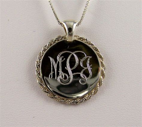 Sterling Silver Monogrammed Necklace | Etsy