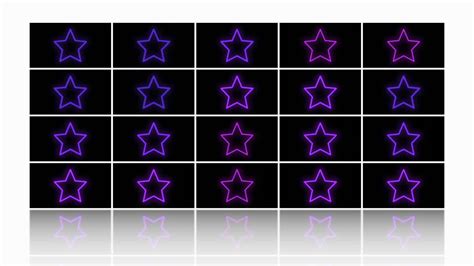 Premium stock video - Retro stars pattern with neon purple