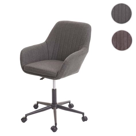 Mendler Chaise De Bureau HWC D35 Pivotante Tissu Avec Accoudoirs