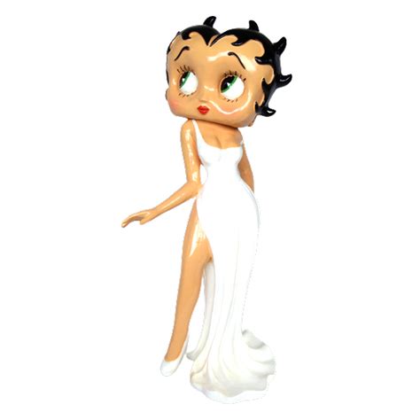 Statue en résine Betty Boop en robe de soirée blanche 95 cm Princ