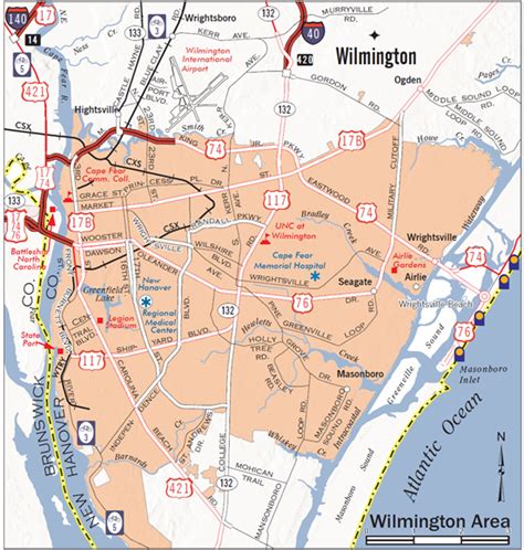 Map Of Wilmington Nc And Surrounding Areas