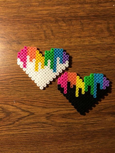 Melty Rainbow Hearts Hamma Beads Ideas Diy Perler Bead Crafts Hama