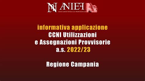 Informativa Applicazione CCNI Utilizzazioni E Assegnazioni Provvisorie