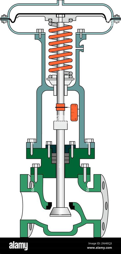 Globe Reversed Valve And Actuator Stock Vector Image Art Alamy