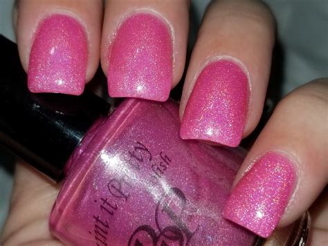 Tickle Me Pink Holographic Nail Polish