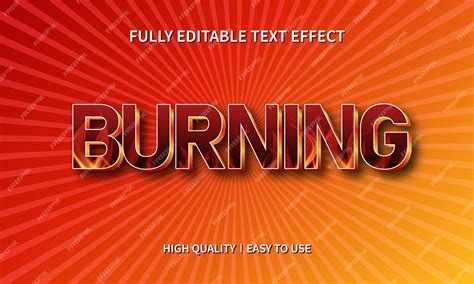 Premium Vector Burning Text Effect Template With 3d Style Fully