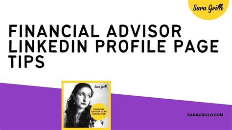 Financial Advisor Linkedin Profile Page Tips You Must Know