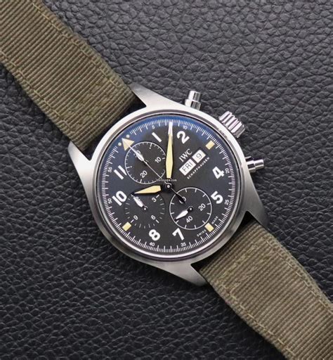 IWC Pilot Chronograph Spitfire IW387901 Fullset 2019 Box Papers For