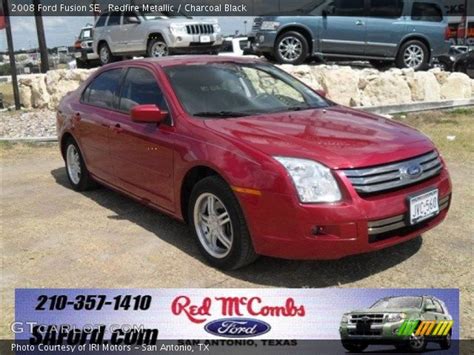 Redfire Metallic 2008 Ford Fusion SE Charcoal Black Interior