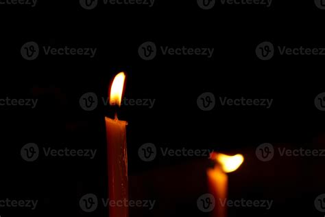 Golden Candle Light In Worship On Buddhist Holy Day 8120388 Stock Photo