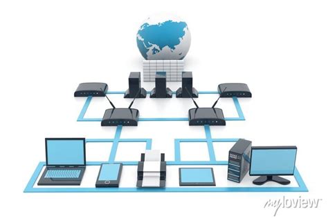 Computer Network Internet Concept Network Diagram 3d Illustration