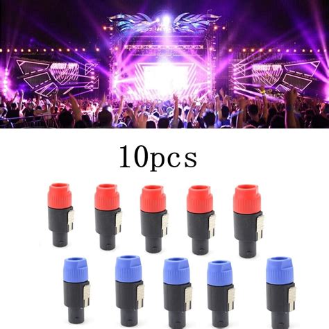 10PCS NL4FC Speaker Connectors 4 Pin Male Audio Speakon Ohm Plug