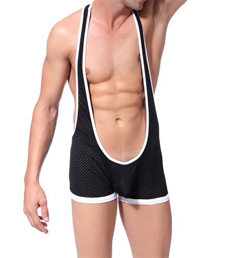 Mannen Stretch Shaper Strakke Unitard Turnpakje Sexy Mannen Mesh