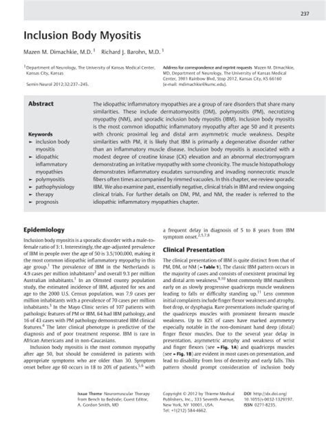 Inclusion Body Myositis The Myositis Association