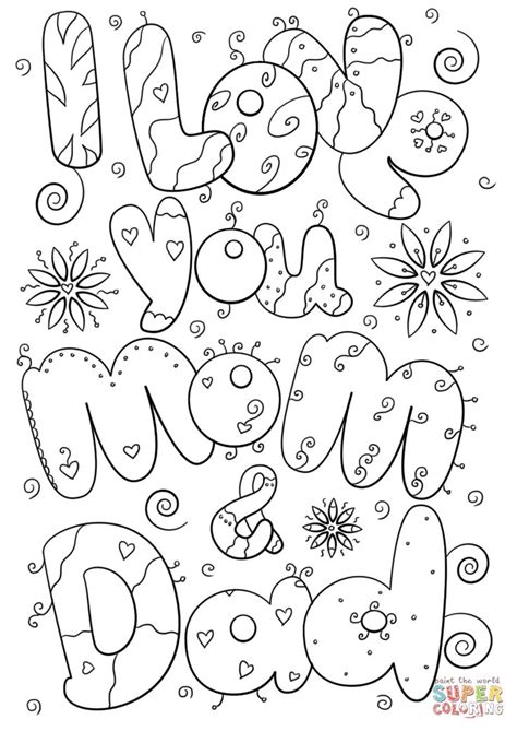 I Love You Mom And Dad Super Coloring Mom Coloring Pages Fathers Day