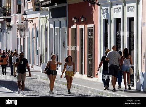 People On The Street Old San Juan Puerto Rico Stock Photo Alamy