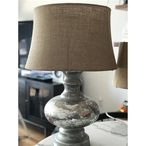 Pottery Barn Antique Mercury Glass Table Lamp Aptdeco