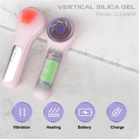 New Silicone Face Cleansing Device Vertical Ultrasonic Hot Compress