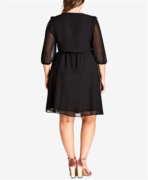 City Chic Trendy Plus Size Ruffled Wrap Dress Macys