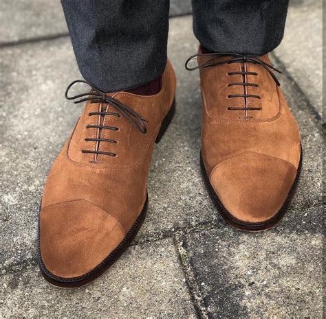 Handmade Suede Shoes Mens Brown Color Suede Shoes Mens Cap Toe Lace