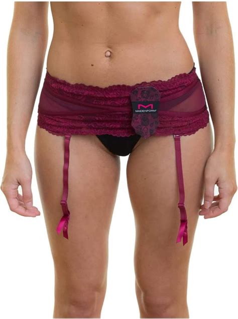 Maidenform Super Sexy Floral Garter Belt Large Red