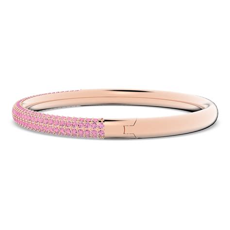 Stone Bangle Pink Rose Gold Tone Plated Swarovski