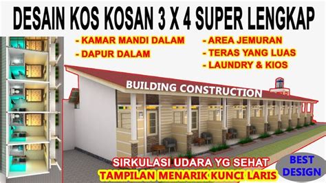 Desain Kos Kosan X M Kamar Mandi Dalam Dapur Dalam Jemuran